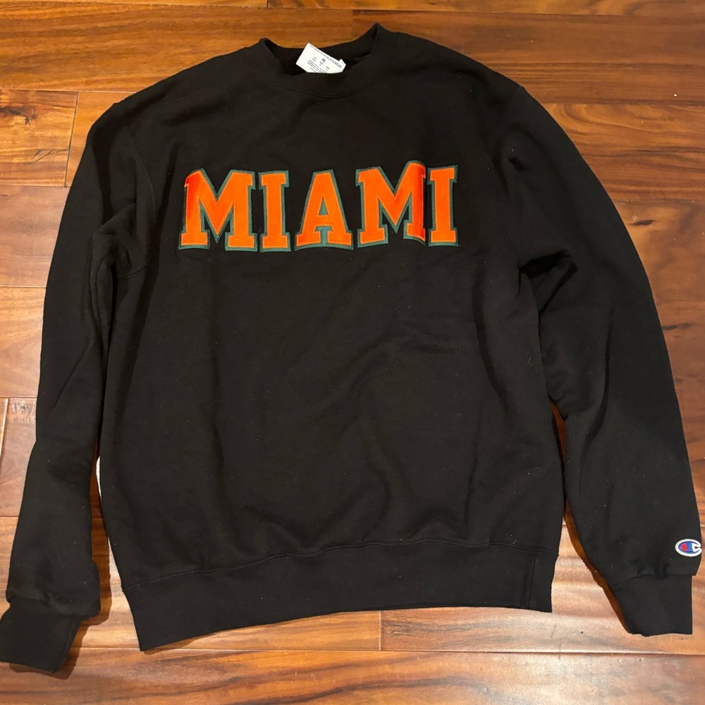 Champion Miami Sweatshirt Size Medium Black